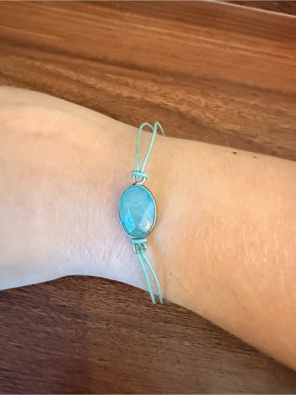 Turquoise Stone Adjustable Cord Bracelet - Women Jewelry